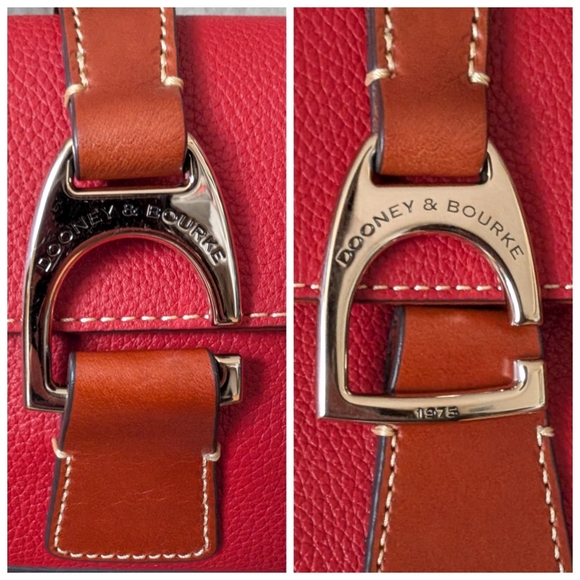 Dooney & Bourke Red Pebbled Leather Kyra Shoulder Bag - Picture 6 of 13